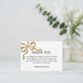 Modern Whimsical Gold Coquette Bow Graduation Informatiekaartje (Staand voorkant)