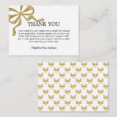 Modern Whimsical Gold Coquette Bow Graduation Informatiekaartje (Voorkant / Achterkant)