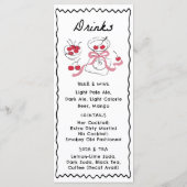 Modern & Whimsical Hand Getekend Diner & Dranken Menu (Achterkant)