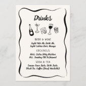 Modern & Whimsical Hand Getekende Drankenmenu Menu (Voorkant)