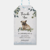 Modern Whimsical Pug Puppy Baby shower Cadeaulabel (Voorkant)