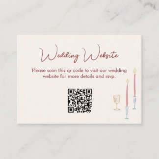 modern whimsical Wedding Website QR Code Enclosure Informatiekaartje