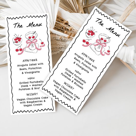 Modern & Whimsisch Handgetekend Diner & Dranken Menu