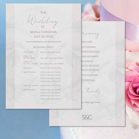 Modern Whimsy Dolphin Wedding Programma