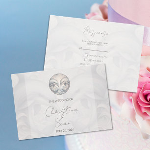 Modern Whimsy Dolphin Wedding RSVP Response Kaart