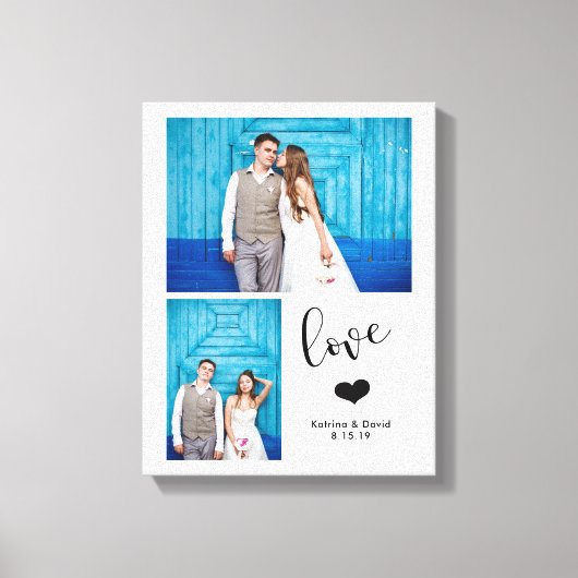 Modern Whimsy | Twee foto-bruiloft Canvas Afdruk (Voorkant)