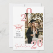 Modern White 4 Photo Graduation Invitation (Devant)