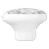 Modern White Agate Silver Abstracte marmer Keramische Knop (Zijkant)