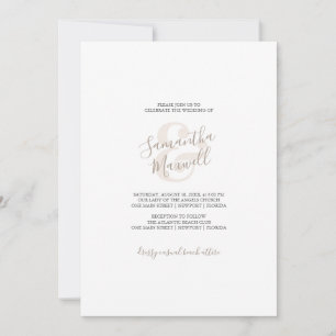 Modern White and Beige Wedding Invitation