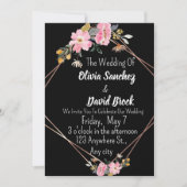 Modern White and Black Simple Wedding  Kaart (Voorkant)