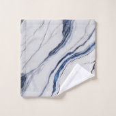 Modern White and Blue Minimalist Marble (Gant de toilette)