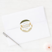 Modern White and Gold Islamic Wedding Ronde Sticker (Envelop)