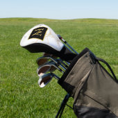Modern White and Gold Marbled Monogram Name Golfheadcover (Insitu)