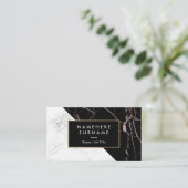 Modern White BlackSilver Marble Visitekaartje (Staand voorkant)