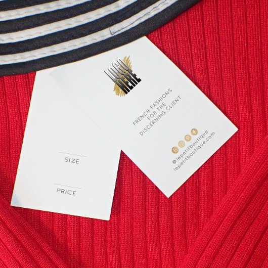 Modern White Clothing Price tag with logo