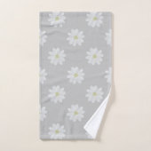 Modern White Daisy Pattern Silver Grey Bath Towels Bad Handdoek (Handdoek)