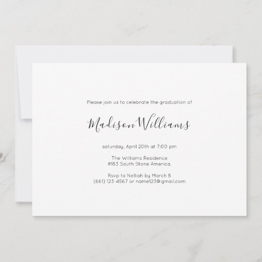 Modern White Elegant Photo Collage Afstuderen Kaart (Achterkant)