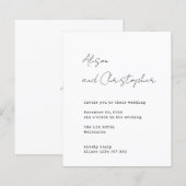 Modern White Elegant Script Wedding Invitation (Voorkant / Achterkant)