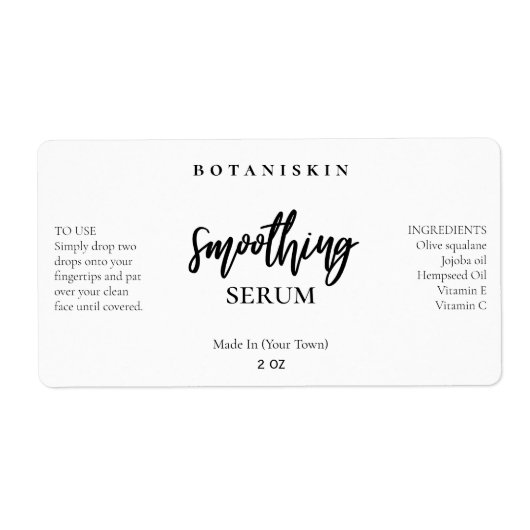 Modern White Face Serum Labels (Voorkant)