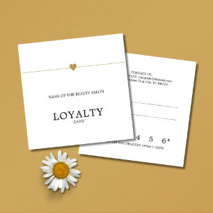 Modern White Faux Gold Heart Lines Beauty Loyalty