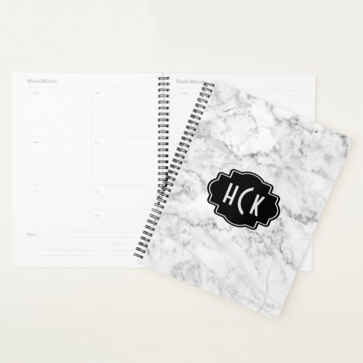 Modern White Faux Marble Planner (Display)