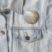 Modern White Flowers Pearls Button (In situ)