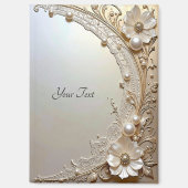 Modern White Flowers Pearls Magnet (Recto)