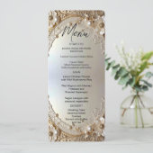 Modern White Flowers Pearls Menu (Staand voorkant)