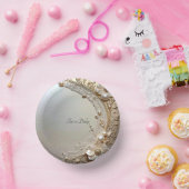 Modern White Flowers Pearls Papieren Kommen (Feest)