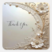 Modern White Flowers Pearls Sticker (Devant)