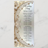 Modern White Flowers Pearls Wedding Program Programma (Achterkant)