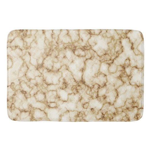 Modern White Gold Faux Marble Bath Mat (Voorkant)