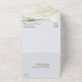 Modern White Gold Marble Elegant Wedding All In One Uitnodiging (Buitenkant)