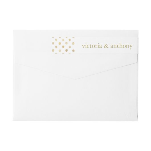 Modern White & Gold Polka Dots Wedding (Achterkant)