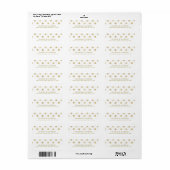 Modern White & Gold Polka Dots Wedding Etiket (Full Sheet)