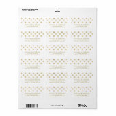 Modern White & Gold Polka Dots Wedding Etiket (Full Sheet)