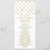 Modern White & Gold Polka Dots Wedding Programme Programma (Voorkant)