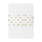 Modern White & Gold Polka Dots Wedding Uitnodigingen Wikkel (Achterkant Voorbeeld)