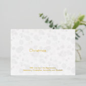Modern White Gold Script Bokeh Merry Kerstmis Folie Uitnodiging (Staand Voorkant)