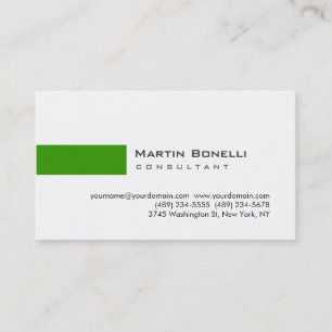 Modern White Green Simple Consultant-Visitekaartje Visitekaartje