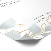 Modern White Grey Leafy Poster (Hoek)