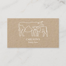 Modern White Kraft Family Cattle Boerderij Visitekaartje