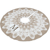 Modern White Lace Mandala Faux Burlap Kerstboom Rok (Gekanteld)