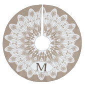 Modern White Lace Mandala Faux Burlap Kerstboom Rok (Voorkant)