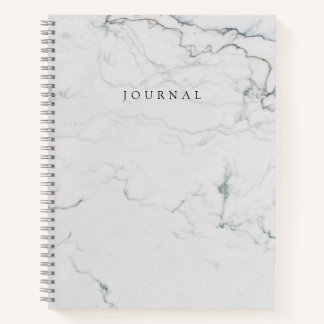 Modern White Marble Hoesje Monogrammed Journal Notitieboek