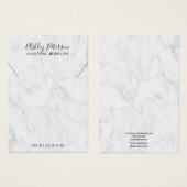 Modern white marble jewelry necklace display (Devant & derrière)