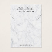 Modern white marble jewelry necklace display (Devant)