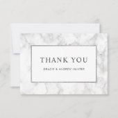 Modern White Marble Silver Glitter Bedankkaart (Voorkant)