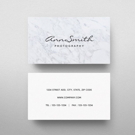 Modern White Marble Visitekaartje