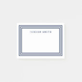 Modern White met Triple Navy Blue Borders Post-it® Notes (Voorkant)